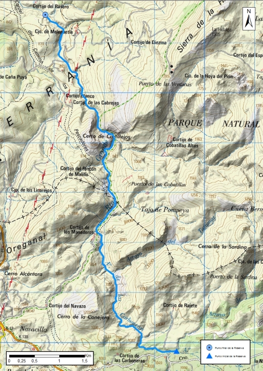 Mapa detalle Alto Guadalevín