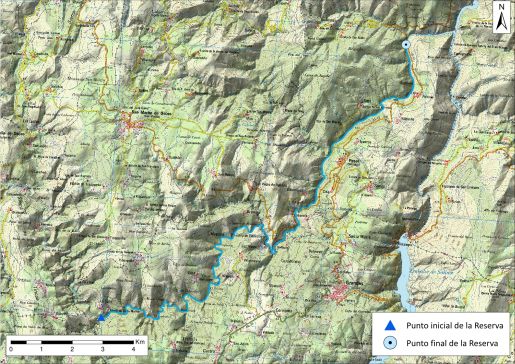 Mapa detalle Tramo medio del río Agüeira