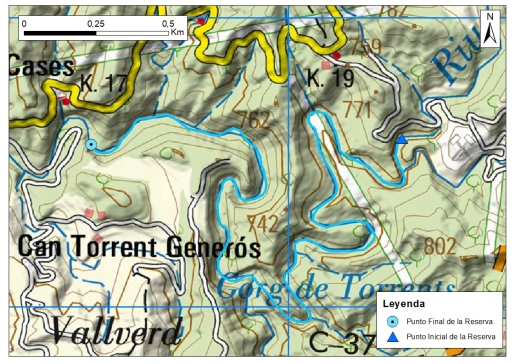 Mapa detalle Río Fornés 
