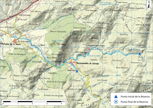 Mapa detalle Río Corneja