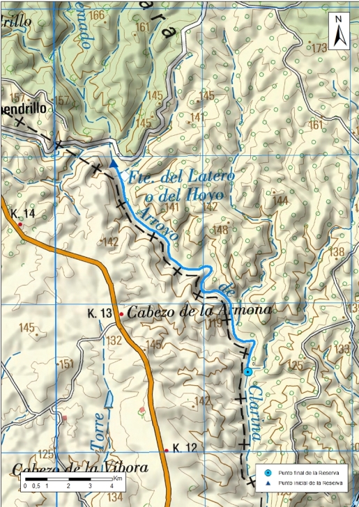 Mapa detalle Arroyo de la Clarina