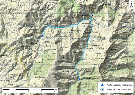 Detalle mapa ríos Urrizate-Aritzacun