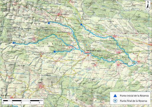 Mapa detalle Alto Turienzo y afluentes