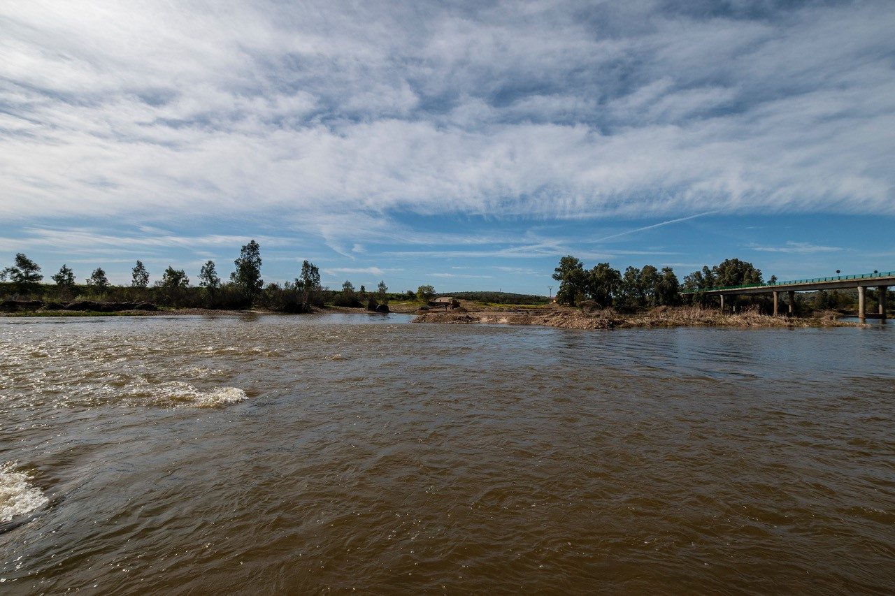 Vista del río Guadiana tras la demolición del “Badén de Valverde”