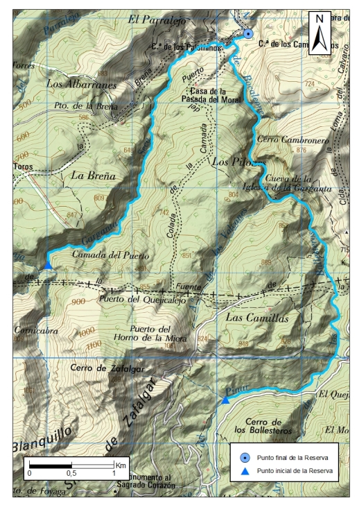 Mapa detalle Arroyo Ballestero