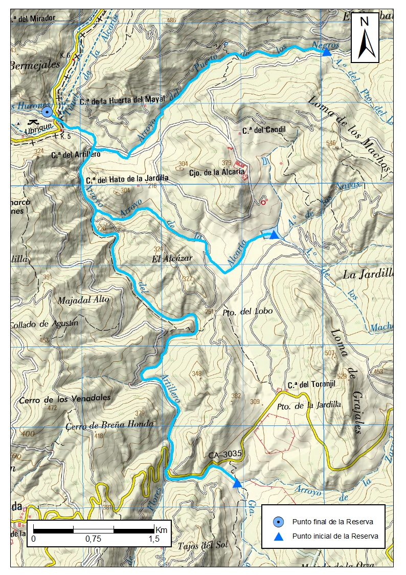 Mapa detalle Arroyo del Puerto de los Negros 