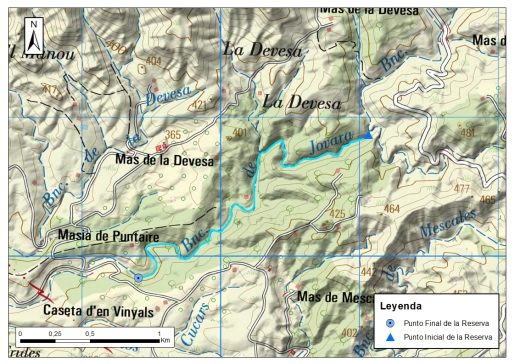 Mapa detalle Barranco de Jovara 