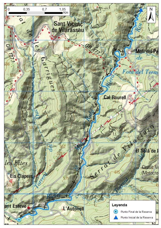 Mapa detalle Cabecera de la Riera de Malrubí 