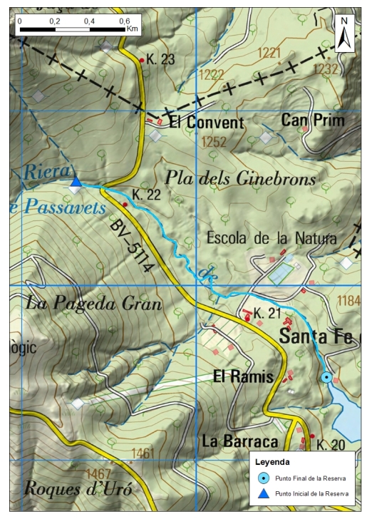 Mapa detalle Riera de Santa Fe 