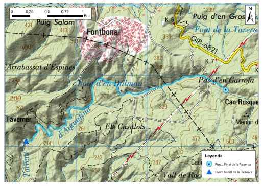 Mapa detalle Torrente de Aiguafina 