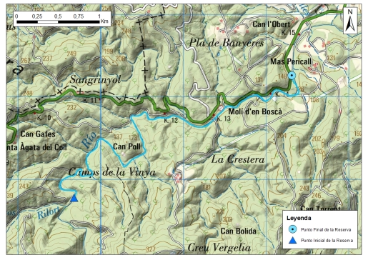 Mapa detalle Cabecera del Daró 