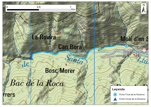 Mapa detalle Riera de Santa Llúcia de Puigmal 