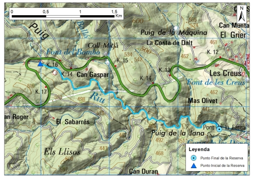 Mapa detalle Cabecera del Arnera 