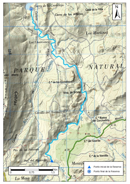Mapa detalle Garganta del Aljibe 