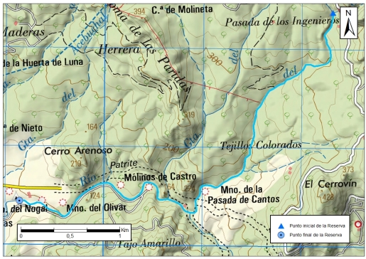 Mapa detalle Río del Montero 