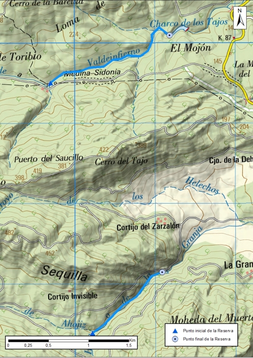 Mapa detalle Valdeinfierno-La Hoya