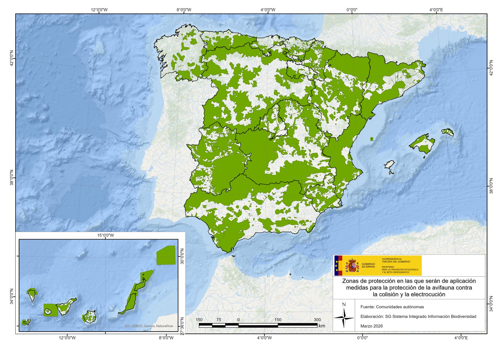 Mapa zopas protección avifauna
