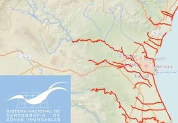 Ejemplo de Área de Riesgo Potencial Significativo de Inundación de origen marino en la Comunidad Valenciana.