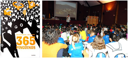 Representación del cuento 365 pingüinos