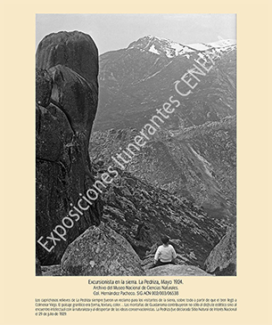 Excursionista en la sierra. La Pedriza, Mayo 1924.
Archivo del Museo Nacional de Ciencias Naturales. CSIC
Col. Hernández Pacheco. SIG ACN 002/003/06538