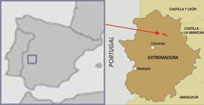 imagen mapa de localización del P. N. Monfragüe