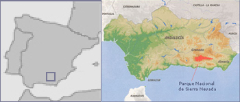 Mapa de localización del P.N. de Sierra Nevada