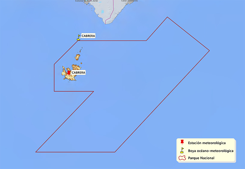 Estaciones meteorológicas en el Parque nacional Marítimo Terrestre del Archipiélago de Cabrera