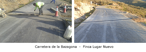 Construcción de un paso para anfibios en la carretera de La Bazagona, Finca Lugar Nuevo