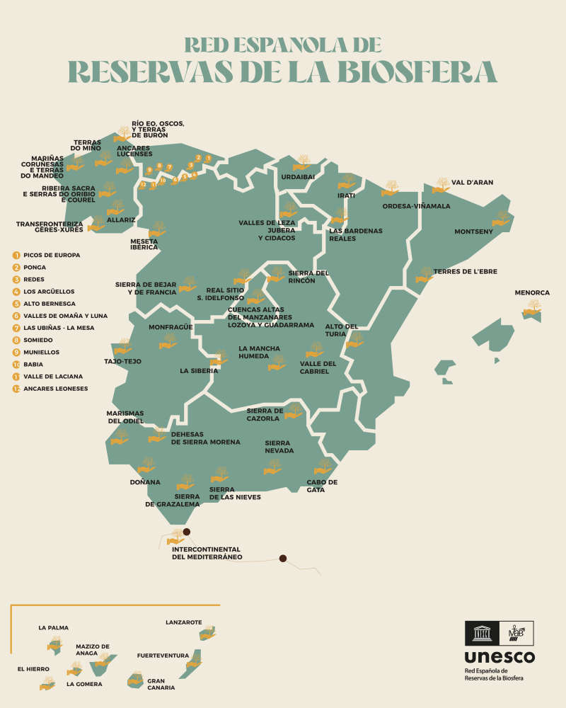 mapa reservas de la biosfera