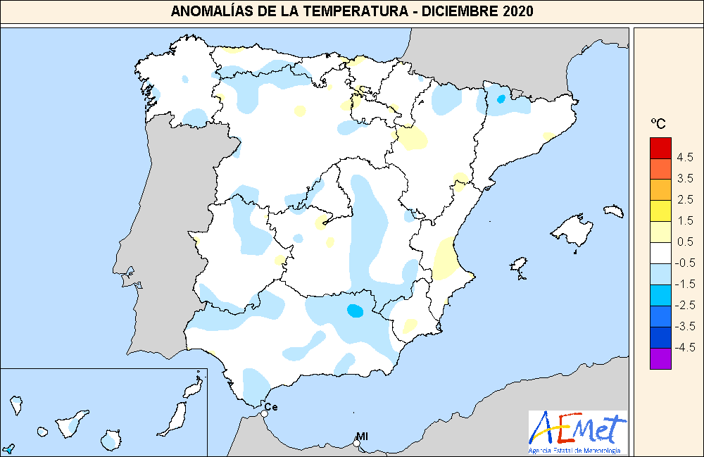 Balance AEMET diciembre2020, el año más cálido en España, en Europa y en el mundo