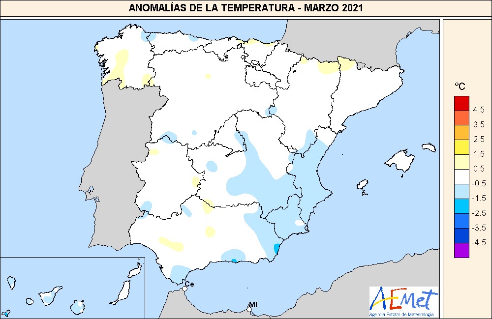 Anomalia_temperaturas_marzo_21El marzo más seco de este siglo