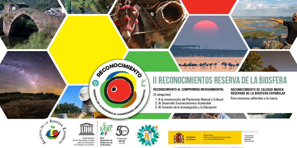  Reconocimientos Reserva de la BiosferaLa Red Española de Reservas de la Biosfera reconoce la labor de 8 organizaciones por su compromiso medioambiental