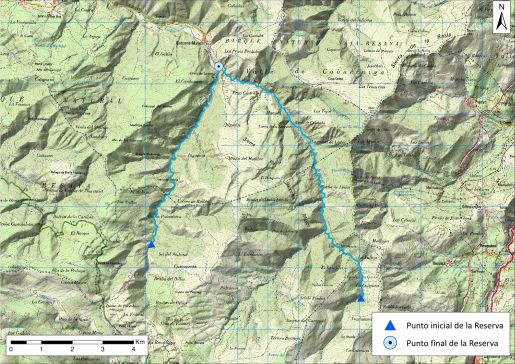 Mapa detalle Río Argonza y Río Queriendo