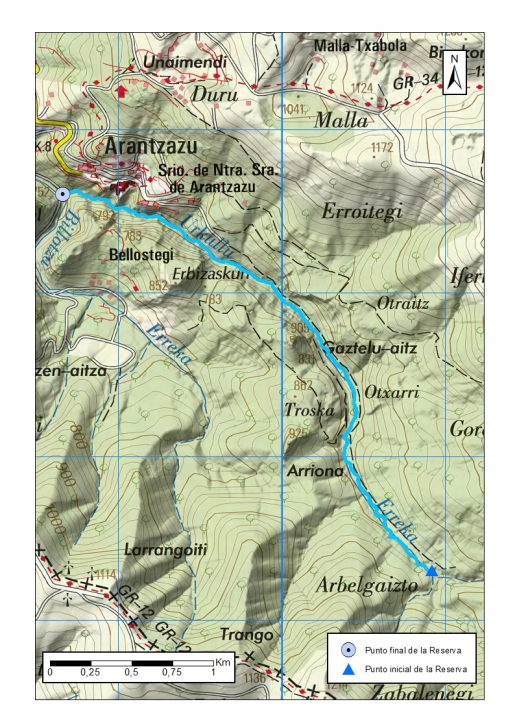 Detalle mapa Arantzazu