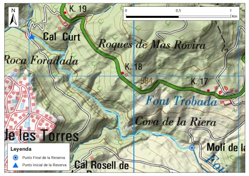 Mapa detalle Gorgues del Foix