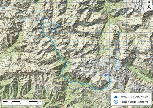 Mapa detalle Río Ara desde su nacimiento hasta río Arazas (incluye río Arazas)