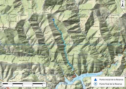 Mapa detalle Río Cambrones desde su nacimiento hasta su entrada en el embalse de Mansilla
