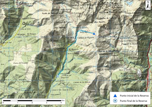 Mapa detalle Río Estarrún en su cabecera