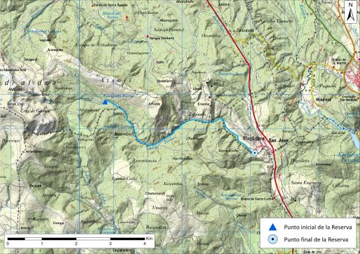 Mapa detalle Río Santa Engracia en cabecera