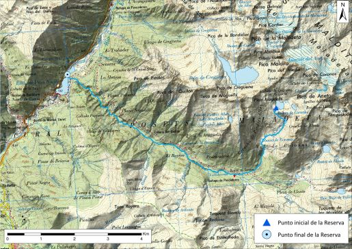 Mapa detalle Río Vallibierna