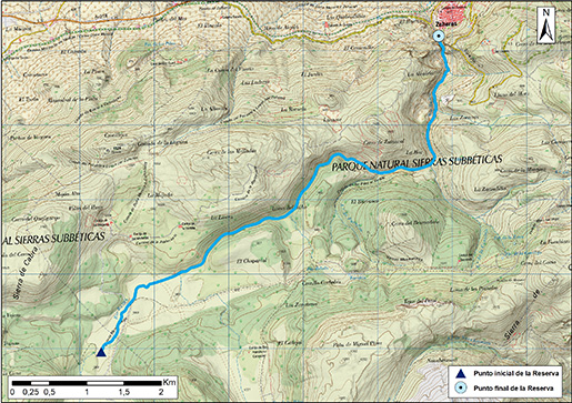 Mapa detalle río Bailón 