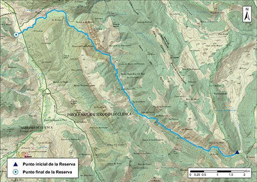 Mapa detalle del río Almagrero