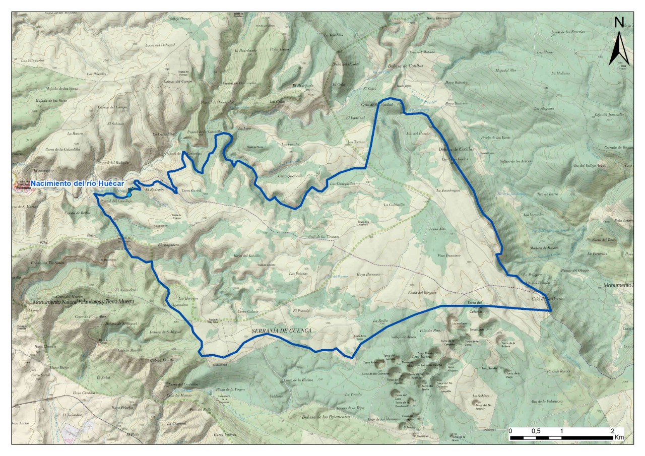 Mapa reserva Natural Subterránea Nacimiento del río Huécar