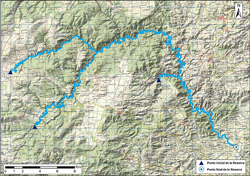Mapa detalle río Monleón
