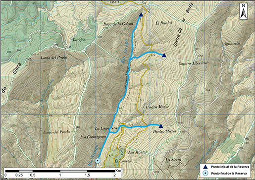 Mapa detalle Río Árrago 