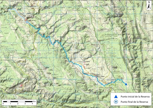 Mapa detalle río Cuervo