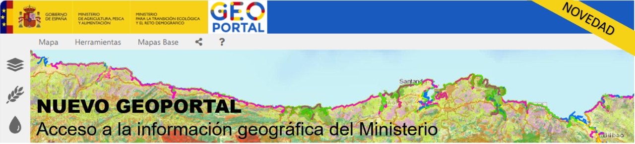 Nuevo GeoPortal. Acceso a información geográfica de las áreas de actividad del Ministerio.
