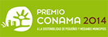 Logotipo Premio Conama a la Sostenibilidad sobre fondo verde