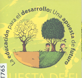 Un dibujo de dos cortes de el suelo, a la izquierda aparece un árbol sin hojas, a la derecha un árbol con hojas y bajo él se cobijan dos niños