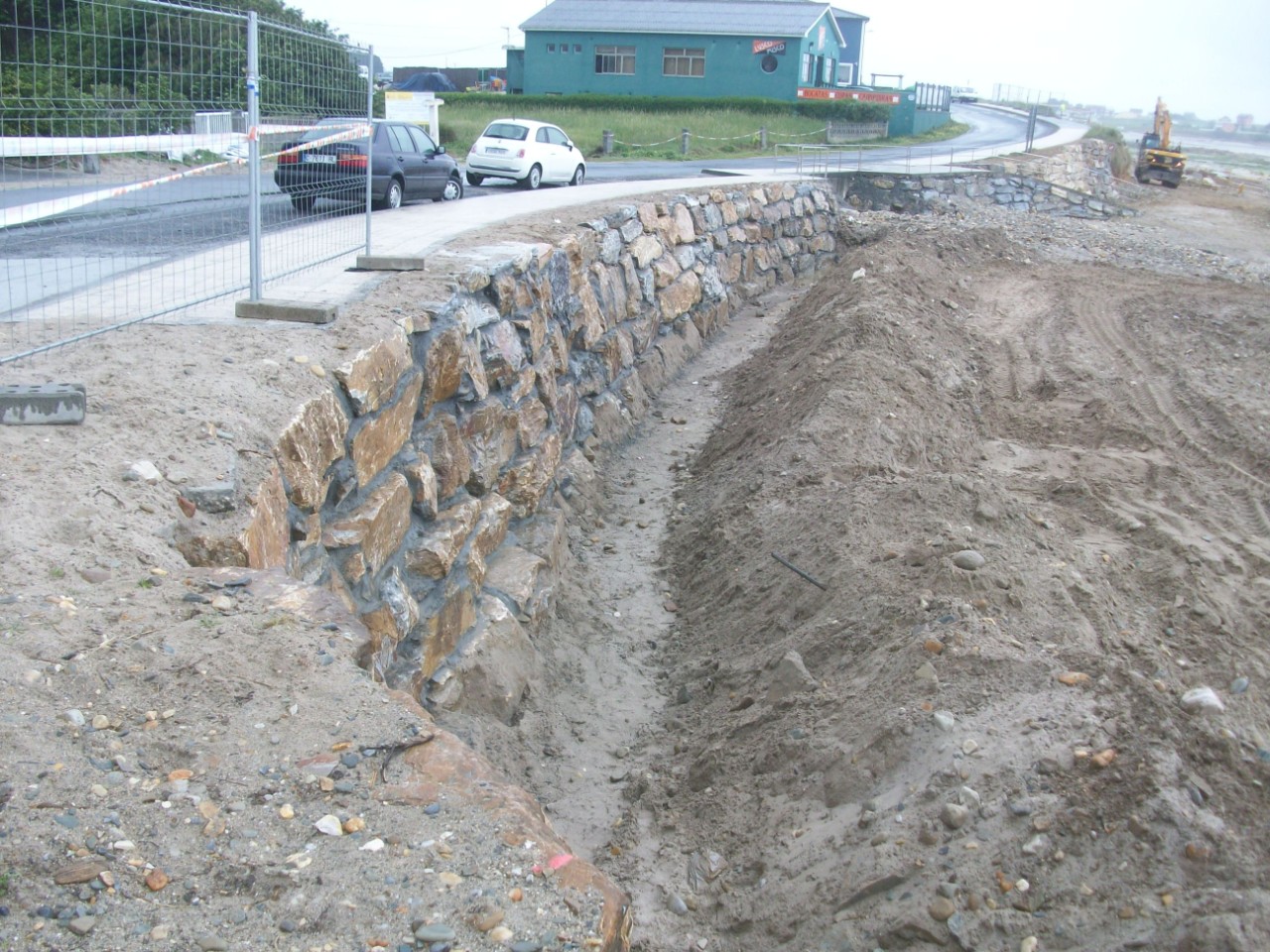 Playa de Arealonga. Construcción de escollera